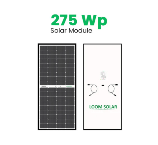 Loom Solar Mono PERC, Half Cut 275Wp, 12V Solar Panel for Inverter Battery Charging