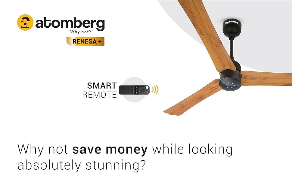 Atomberg Renesa + Ceiling Fan 1200mm Golden Oakwood