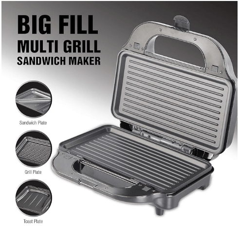 Havells Big Fill Multi Grill Sandwich Maker 900W - Image 4