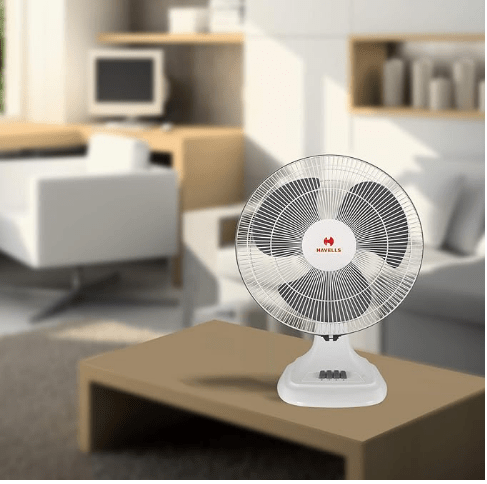 Havells Accelero HS Table Fan 400mm White Grey - Image 2