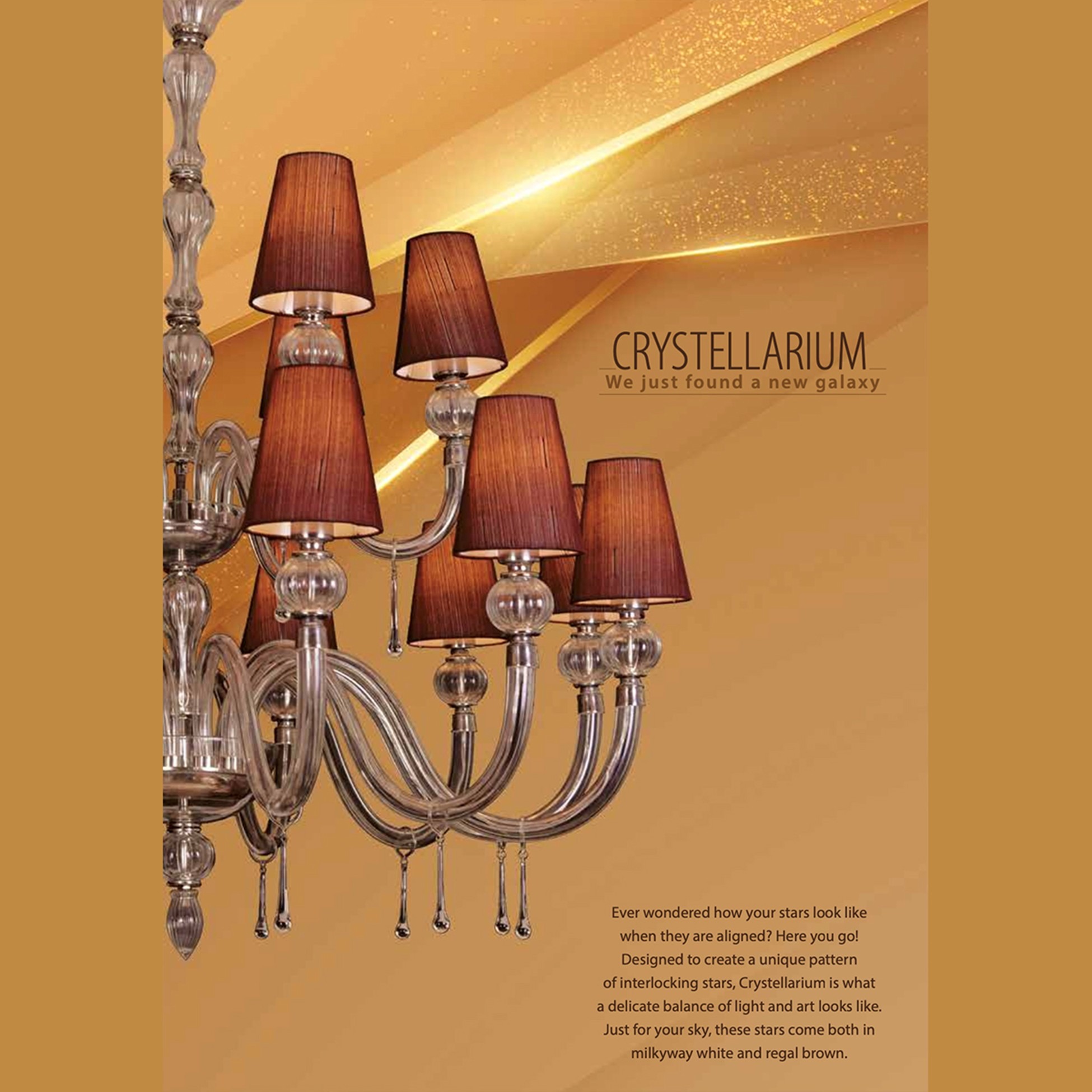 Havells Crystallarium Chandelier 18 Lamp E14 Brown