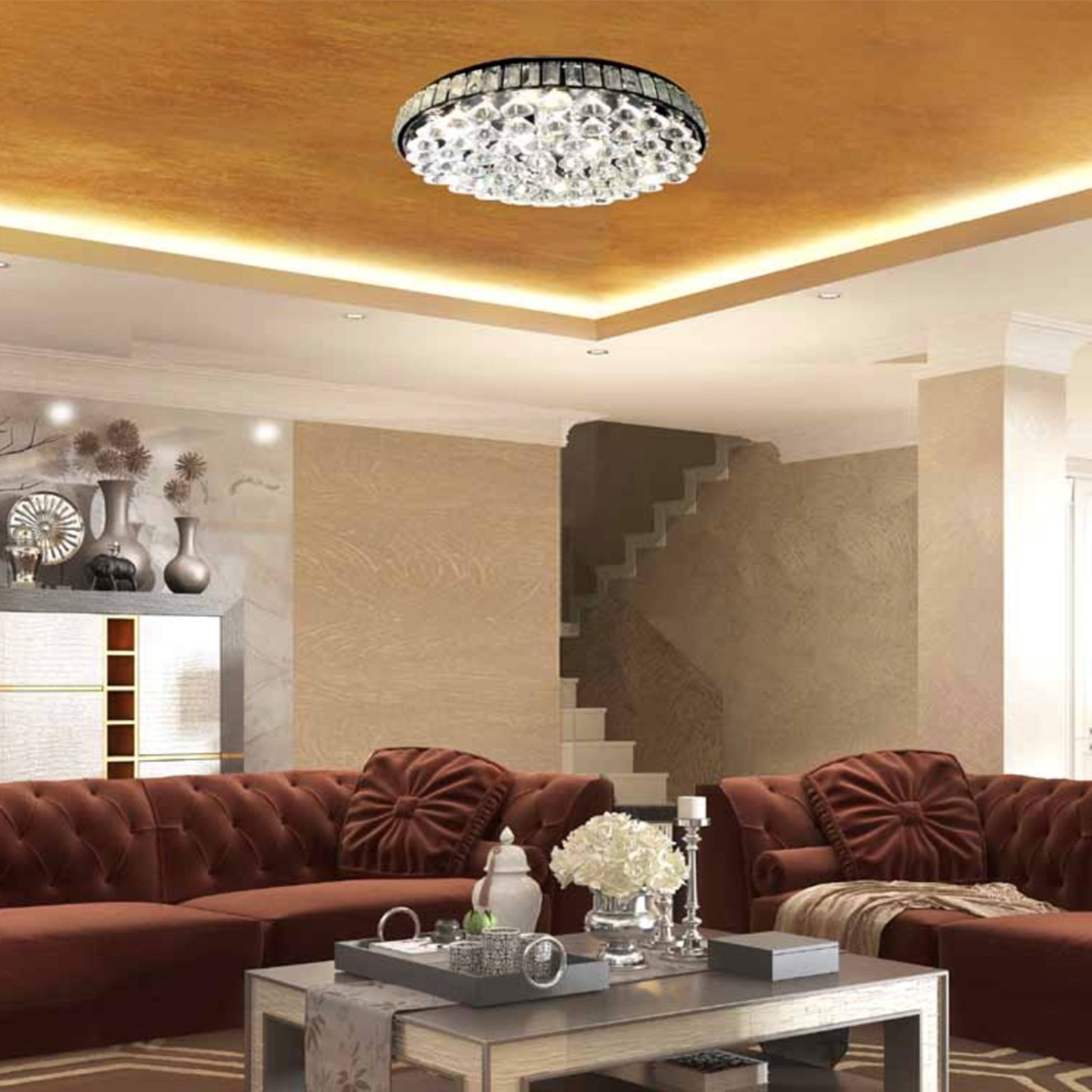 Havells Grace Fountain Chandelier 9 Lamp E14 Black - Image 2