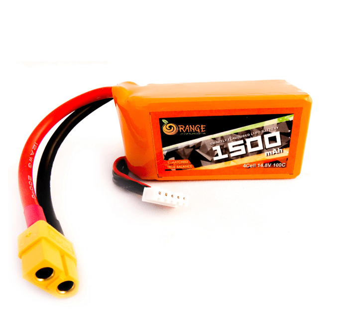 Orange 14.8V 1500mAh 100C 4S Lithium Polymer Battery Pack