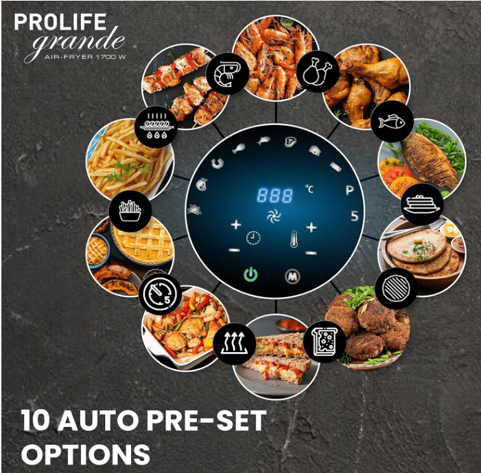 Havells Prolife Grande Air Fryer 6.5L 1700W Black - Image 7