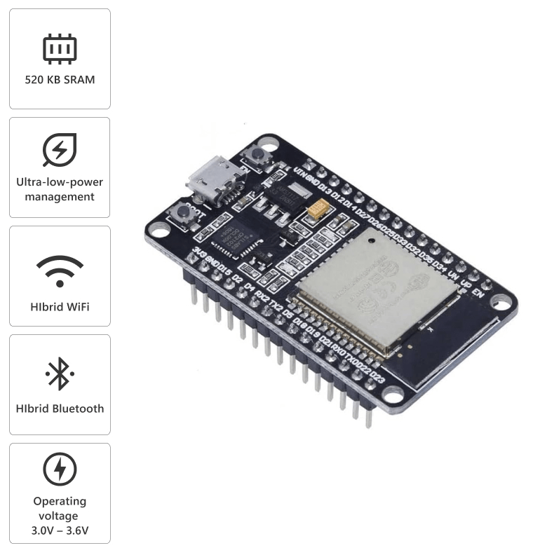 ESP-WROOM-32 WIFI Bluetooth Networking Smart Component Development Board - Image 3