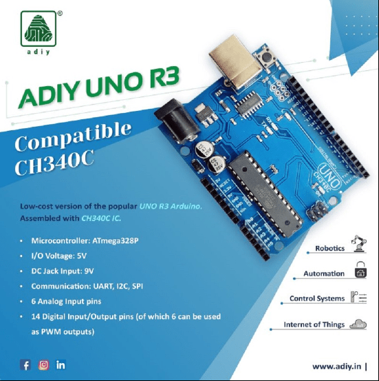 Adiy Uno DIP R3 -Compatible CH340C - Image 4