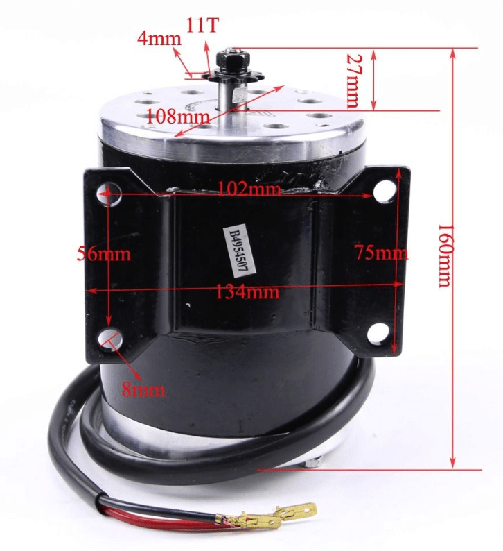 Yalu 24V 500W 2500RPM MY1020 EBIKE Brush Motor - Image 4