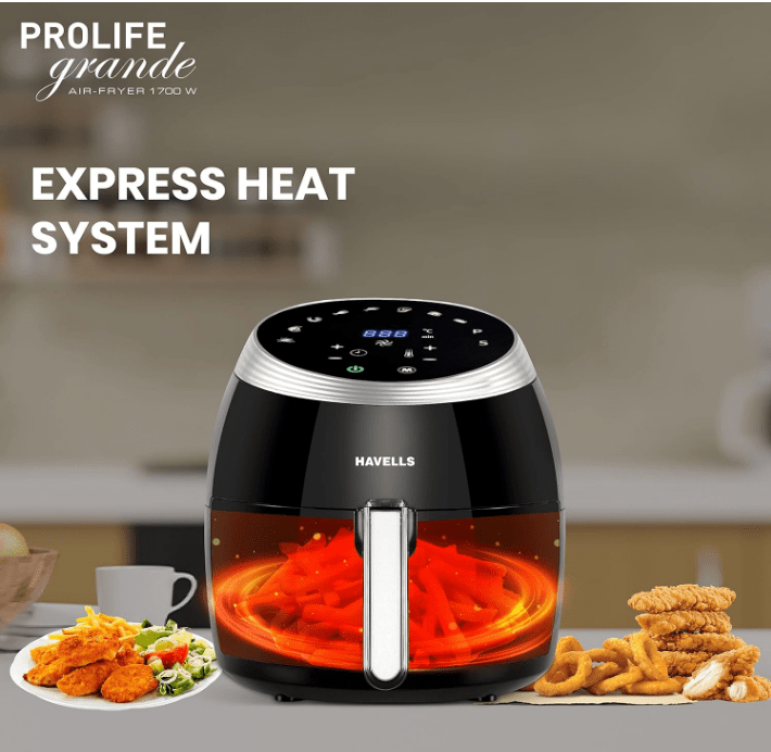 Havells Prolife Grande Air Fryer 6.5L 1700W Black - Image 3