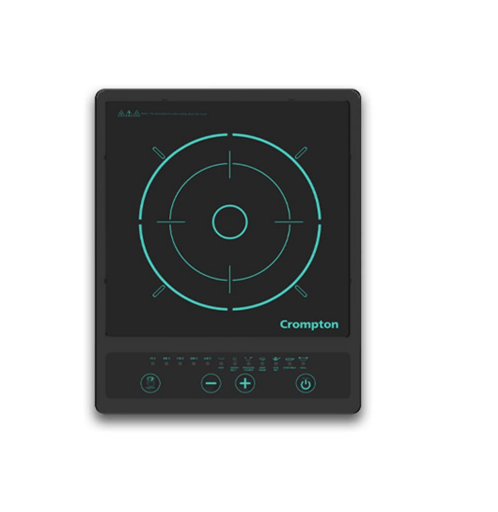Crompton Instaserve 1500 W Induction Cooktop New with Tactile Push Buttons | 7 One touch Cook Menus | Overvoltage Shield Protection