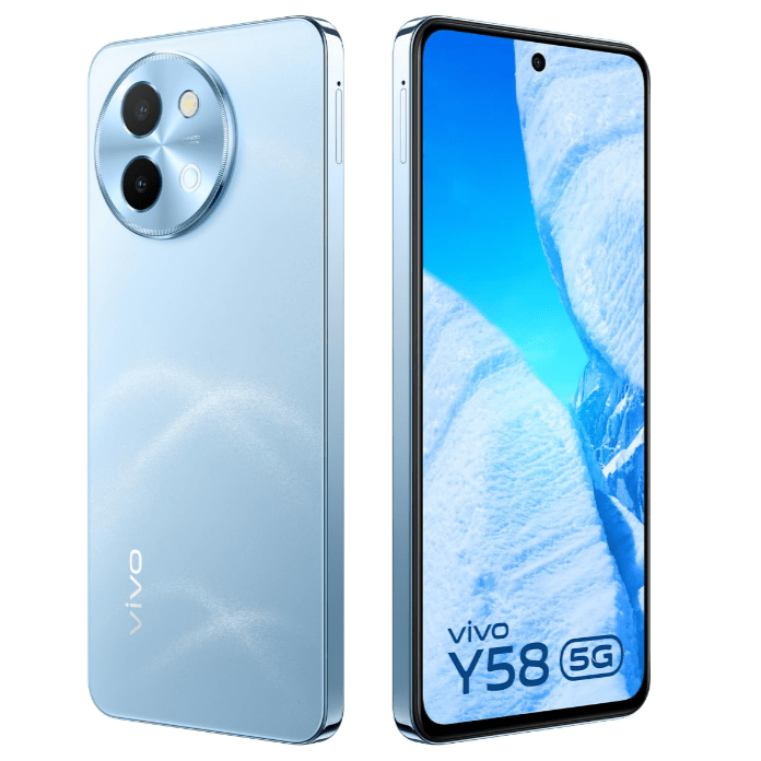 vivo Y58 5G (Himalayan Blue, 8GB RAM, 128GB Storage)