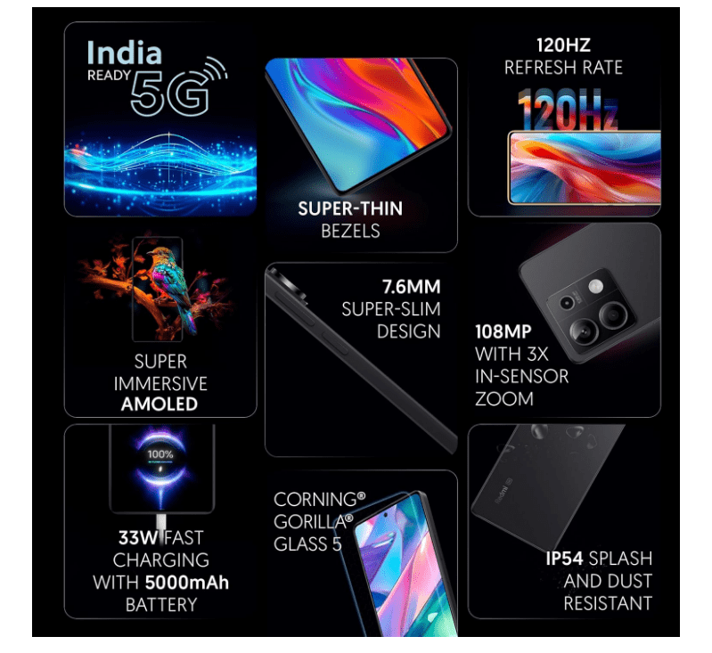 Redmi Note 13 5G (Stealth Black, 8GB RAM, 256GB Storage) - Image 5