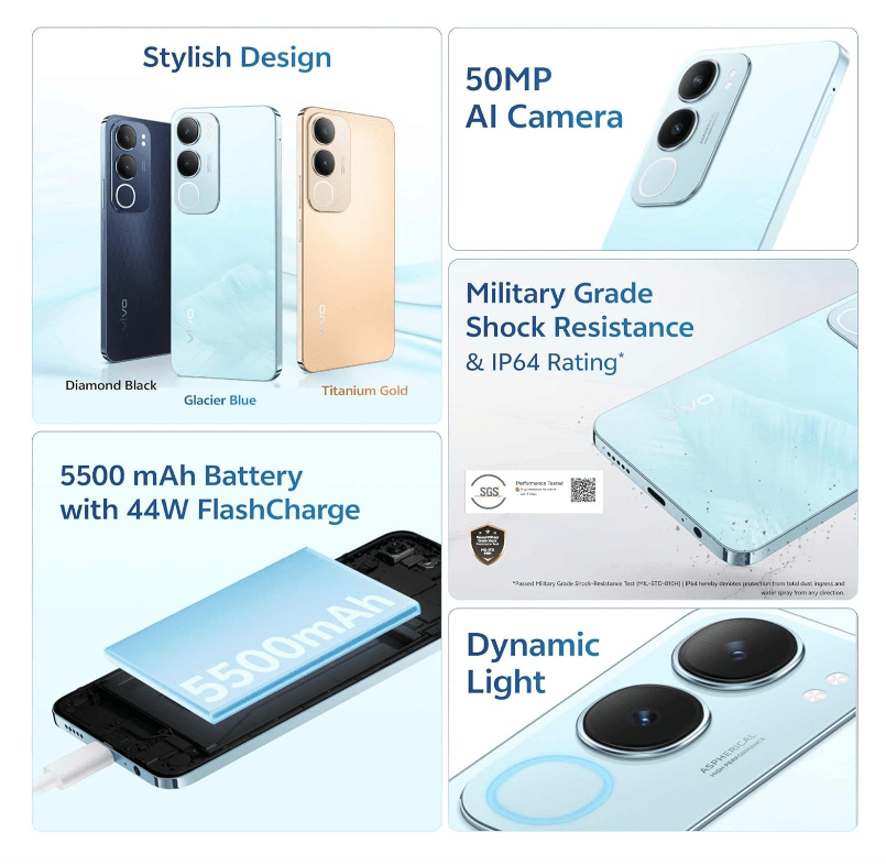Vivo Y29 5G (Glacier Blue, 6GB RAM, 128GB Storage) - Image 2