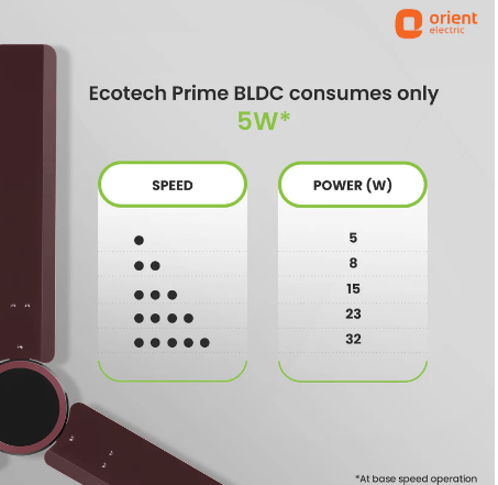 EcoTech Prime BLDC Ceiling Fan Brown - Image 5