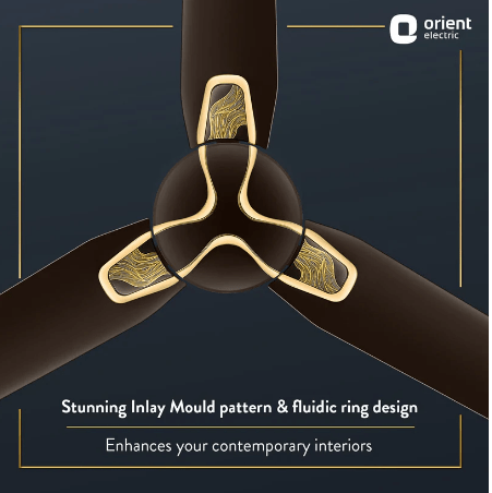 Jazz Art 1200 mm Decorative Ceiling Fan Hickory Brown Fire Waves - Image 7