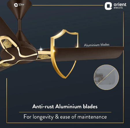 Jazz Art 1200 mm Decorative Ceiling Fan Hickory Brown Fire Waves - Image 6