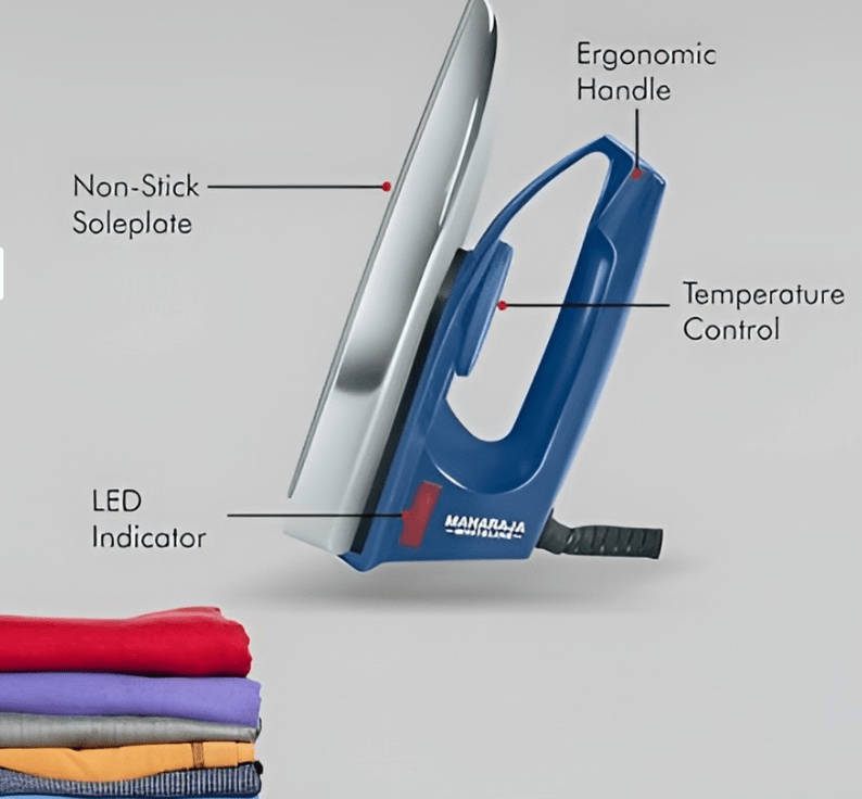 MAHARAJA WHITELINE Blue Classico DI-109 1000 W Dry Iron - Image 4