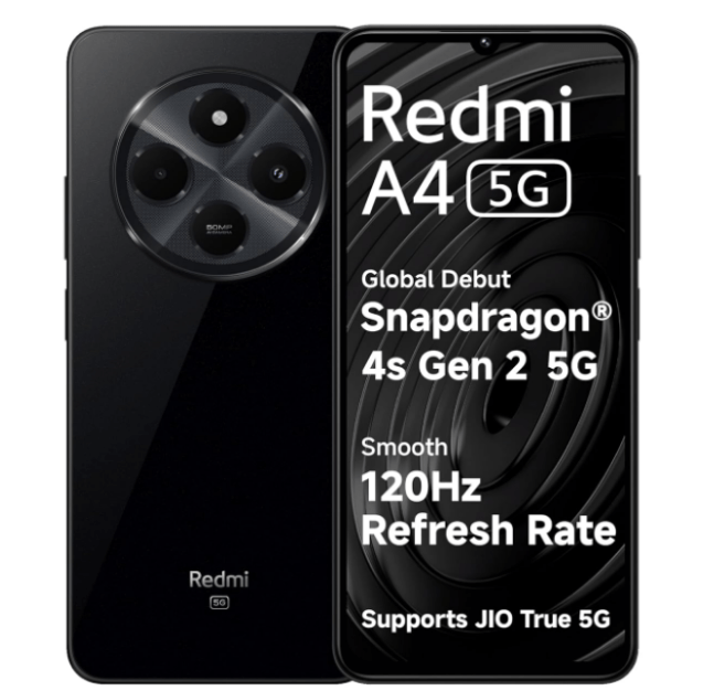 Redmi A4 5G (Starry Black, 4GB RAM, 128GB Storage) |